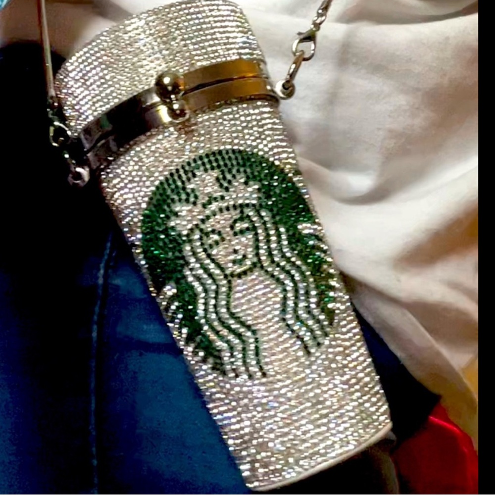 Starbucks Silver & Green Rhinestone Crossbody Purse - Picture 12 of 12